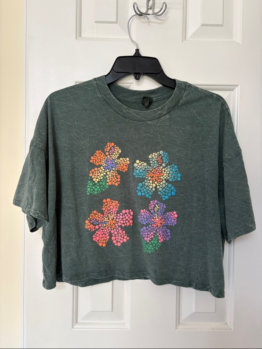 Wild Fable Flower Print Oversized Crop Top